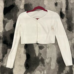 John galt white cropped cardigan